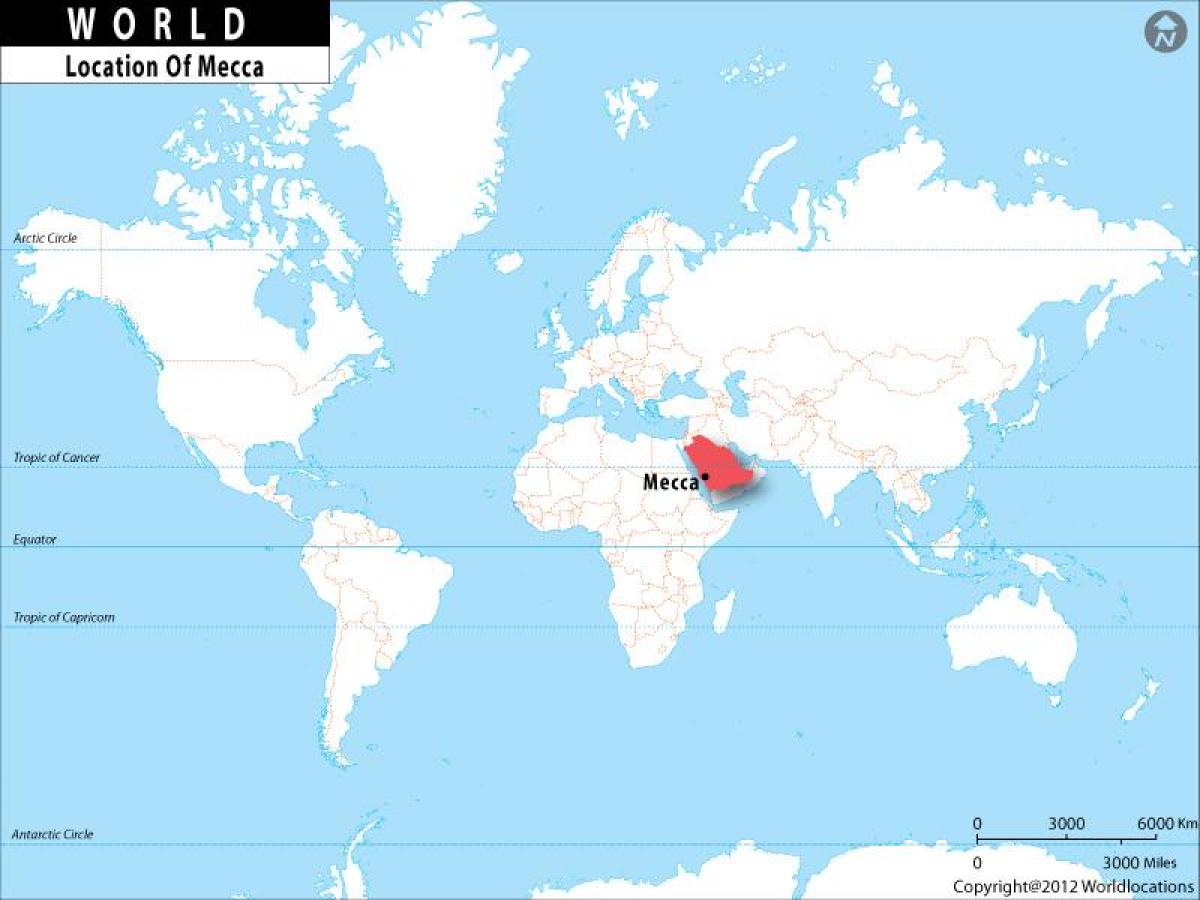 مکه در نقشه جهان