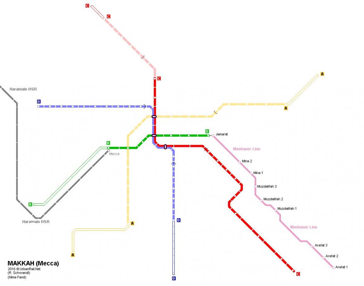 نقشه مکه مترو 