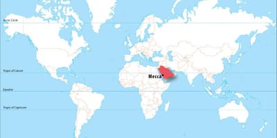 مکه در نقشه جهان